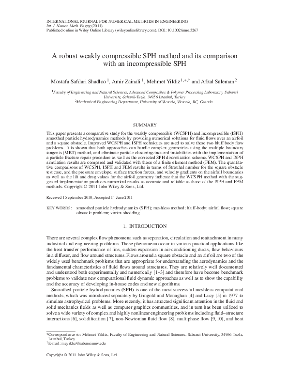 (PDF) A robust weakly compressible SPH method and its comparison with ...