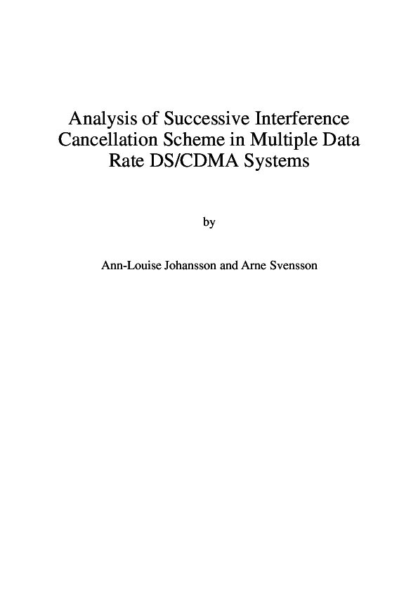 (PDF) Analysis of Successive Interference Cancellation Scheme using OOC ...