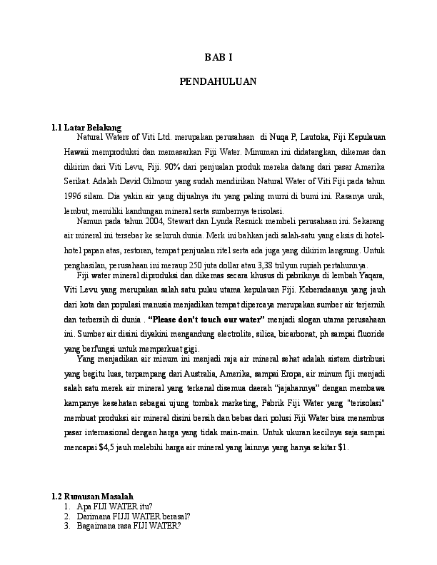 (DOC) Strategic Management Case Study on Fiji Water
