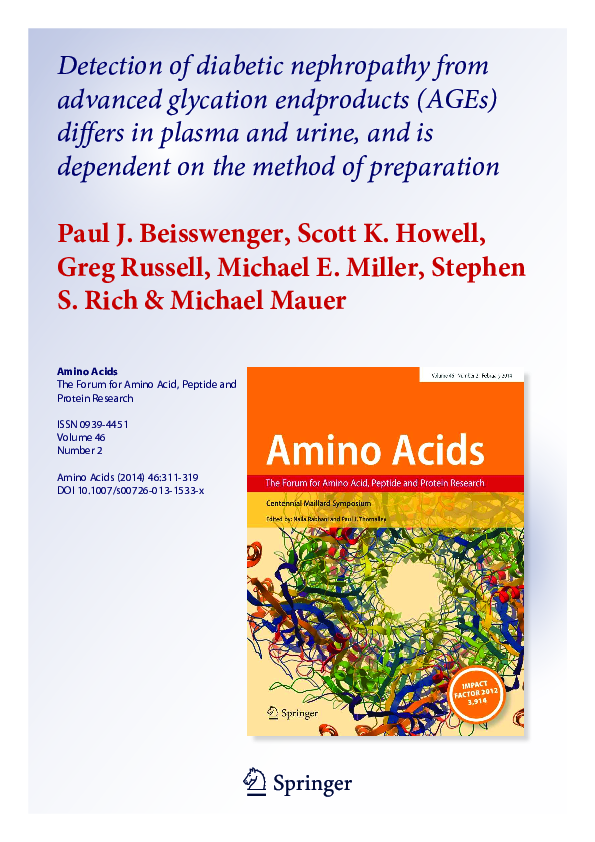 (PDF) Detection of diabetic nephropathy from advanced glycation ...