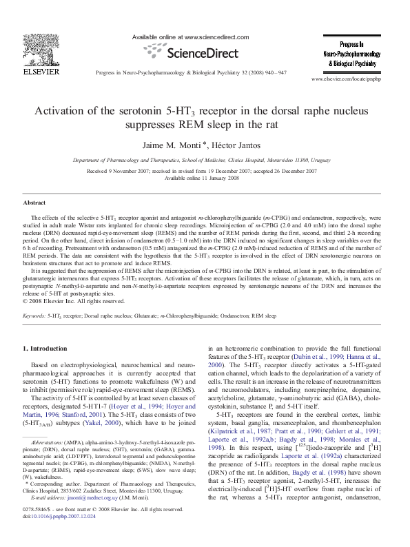 (PDF) Activation of the serotonin 5-HT3 receptor in the dorsal raphe ...