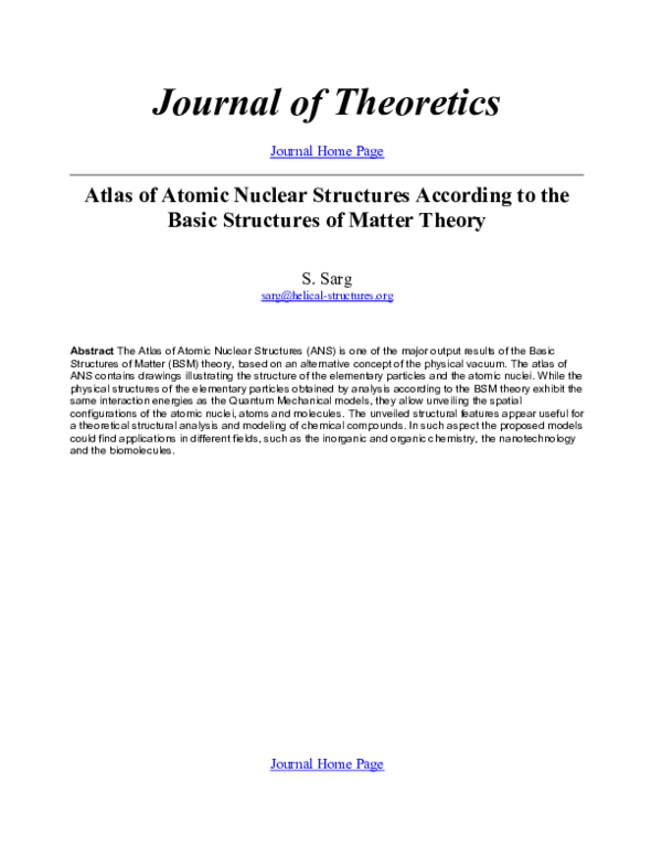 (PDF) Atlas of Atomic Nuclear Structures According to the Basic ...