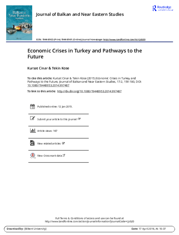 Economic Crises in Turkey and Pathways to the Future