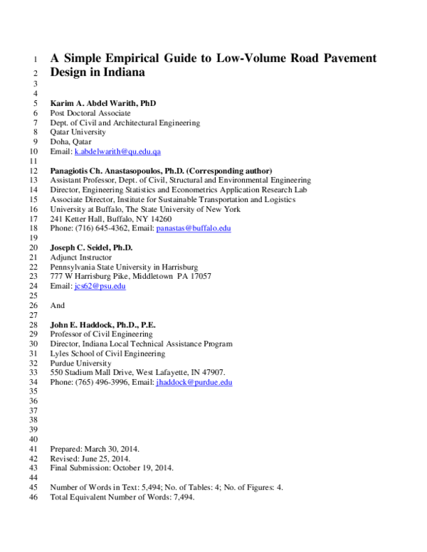 (PDF) A Simple Empirical Guide to Low-Volume Road Pavement Design in ...