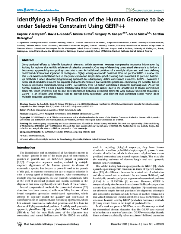 (PDF) Identifying a High Fraction of the Human Genome to be under ...