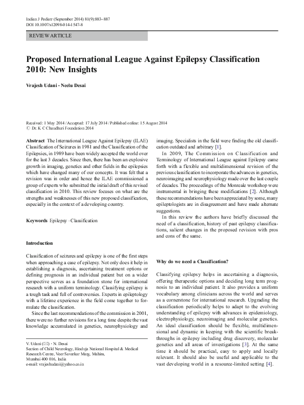 (PDF) Proposed International League Against Epilepsy Classification ...
