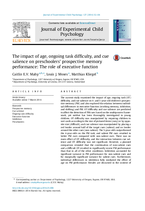 (PDF) The impact of age, ongoing task difficulty, and cue salience on ...