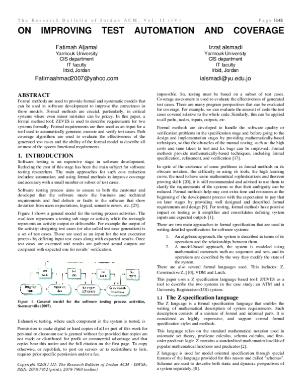 (PDF) On Improving Test Automation and Coverage