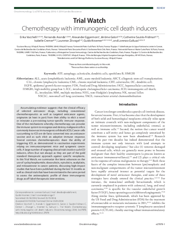 (PDF) Trial Watch: Peptide vaccines in cancer therapy