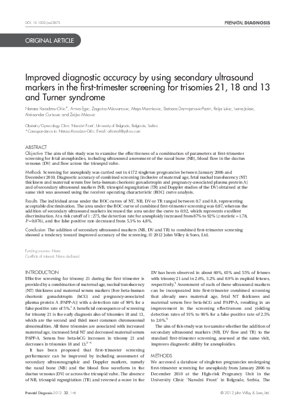 (PDF) Improved diagnostic accuracy by using secondary ultrasound