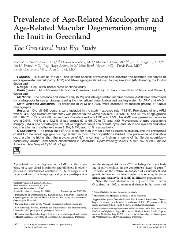 (PDF) Prevalence of Age-Related Maculopathy and Age-Related Macular ...