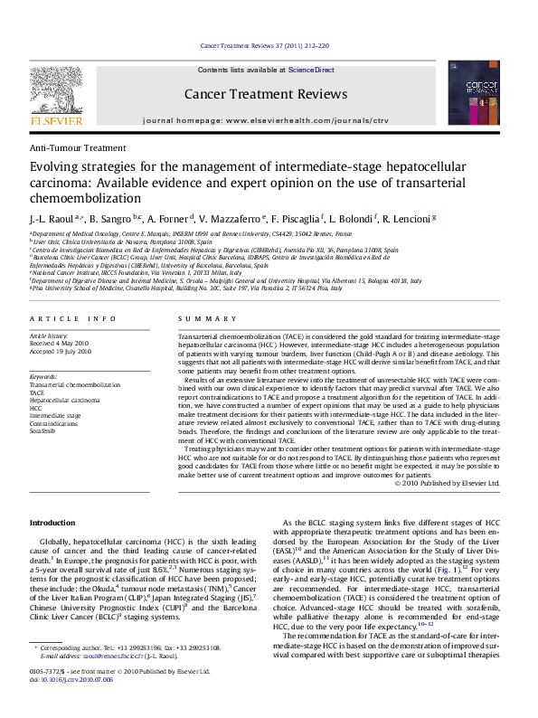 (PDF) Evolving strategies for the management of intermediate-stage ...