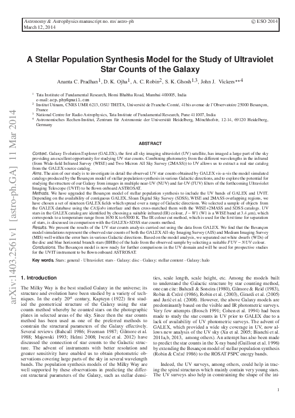 (PDF) A stellar population synthesis model for the study of ultraviolet ...