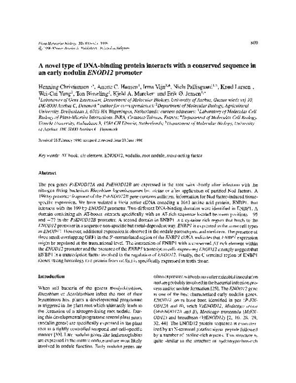 (PDF) A novel type of DNA-binding protein interacts with a conserved ...