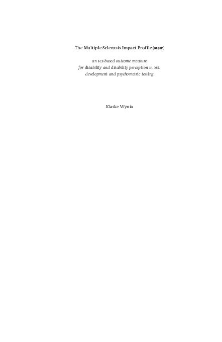(PDF) Stability and relative validity of the Multiple Sclerosis Impact ...