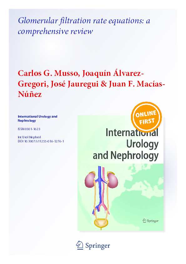 (PDF) Glomerular filtration rate equations a comprehensive review
