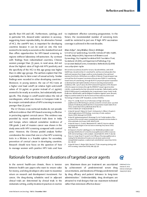(PDF) Rationale for treatment durations of targeted cancer agents