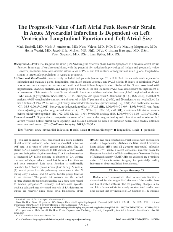 (PDF) The Prognostic Value of Left Atrial Peak Reservoir Strain in ...