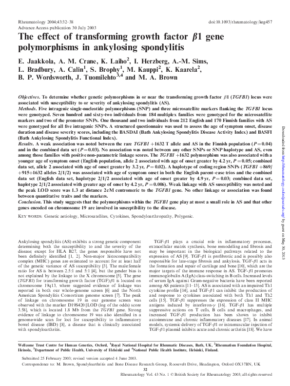 (PDF) The effect of transforming growth factor beta 1 gene ...