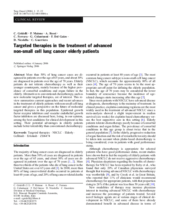 (PDF) Targeted therapies in the treatment of advanced non-small cell ...