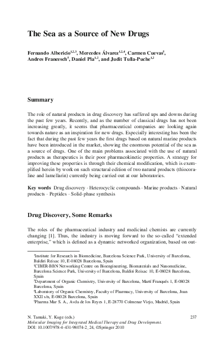 (PDF) The Sea as a Source of New Drugs