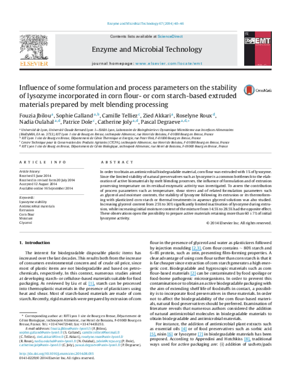 (PDF) Influence of some formulation and process parameters on the ...