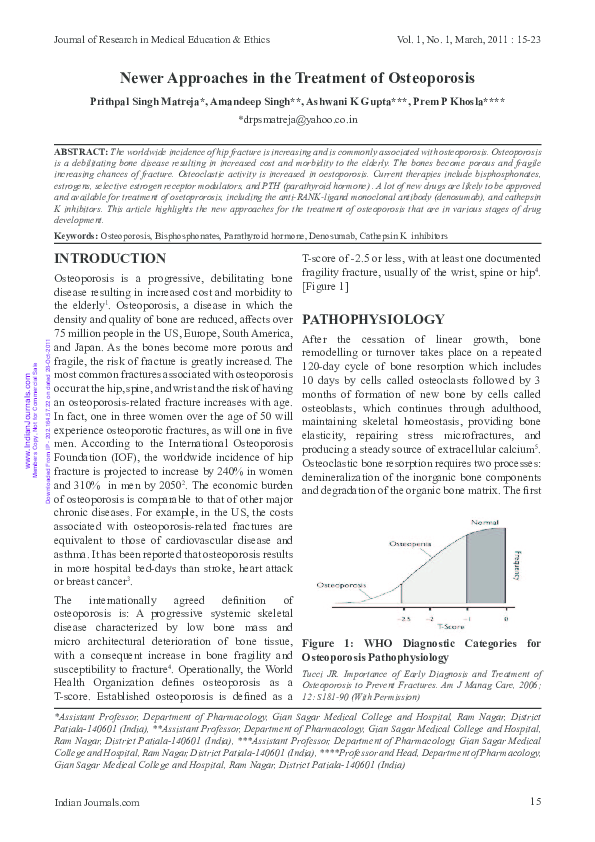 (PDF) Newer Approaches in the Treatment of Osteoporosis