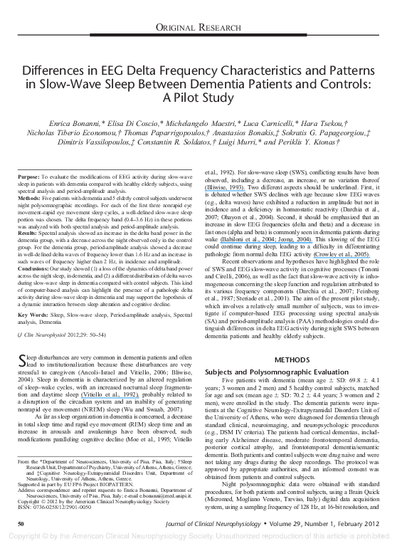 (PDF) Differences in EEG Delta Frequency Characteristics and Patterns ...