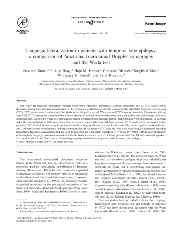 (PDF) Language lateralization in patients with temporal lobe epilepsy ...