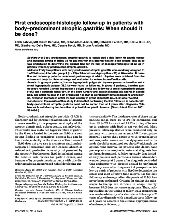 (PDF) First endoscopichistologic followup in patients with body