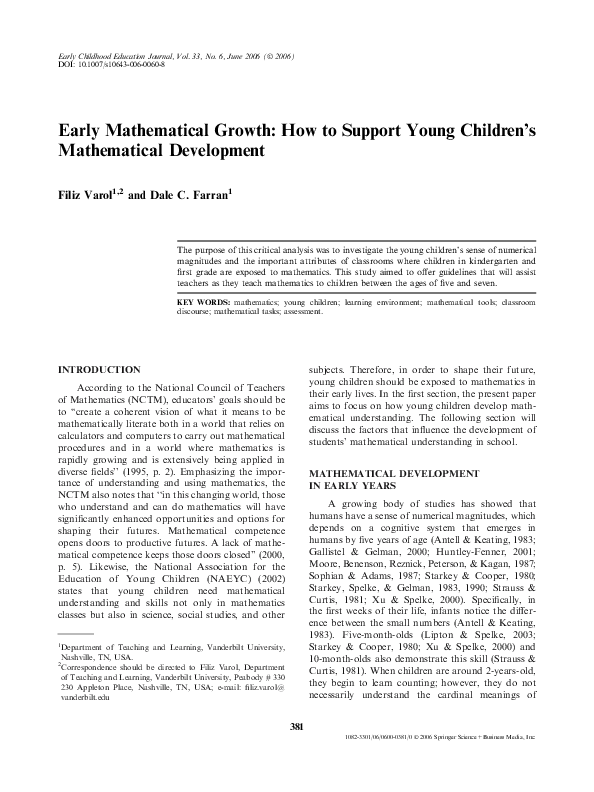 teaching mathematics in early childhood