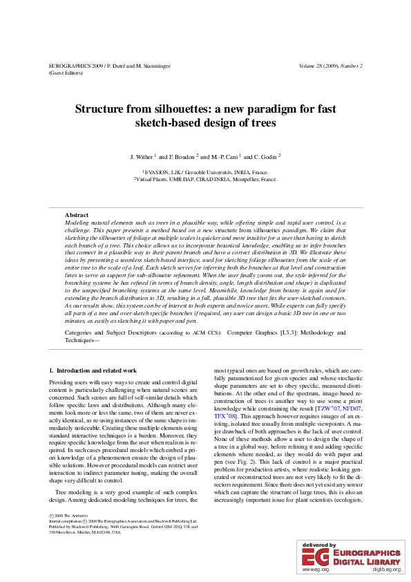 (PDF) Structure from silhouettes: a new paradigm for fast sketch-based ...