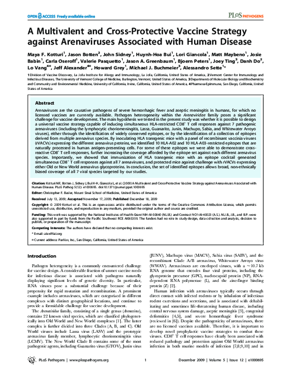 (PDF) A Multivalent and Cross-Protective Vaccine Strategy against ...
