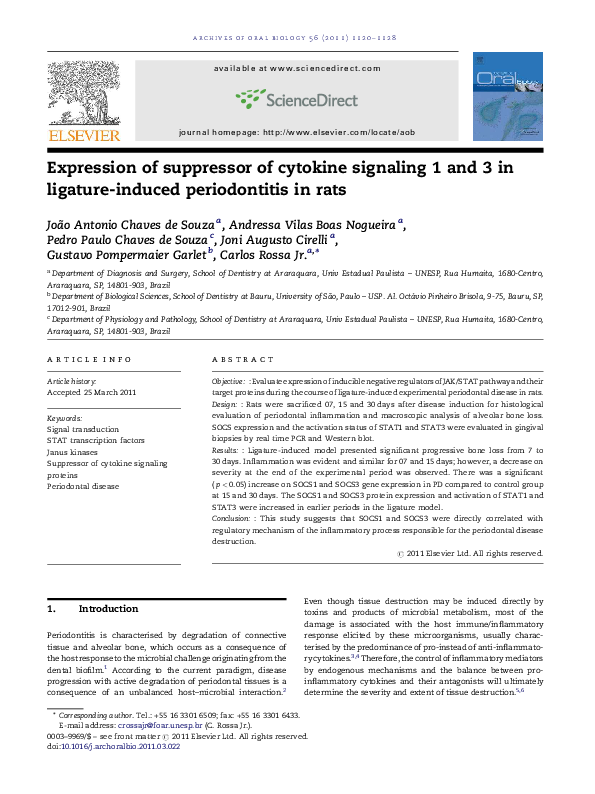 (PDF) Expression of suppressor of cytokine signaling 1 (SOCS1) impairs ...