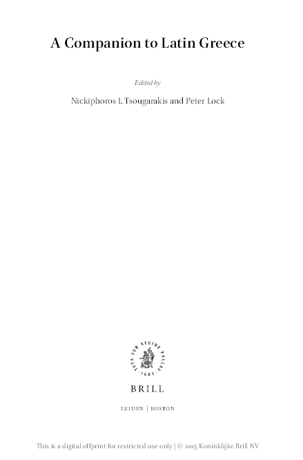 The Latin and Greek Churches in former Byzantine Lands under Latin Rule
