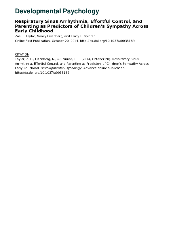 (PDF) Respiratory sinus arrhythmia, effortful control, and parenting as ...