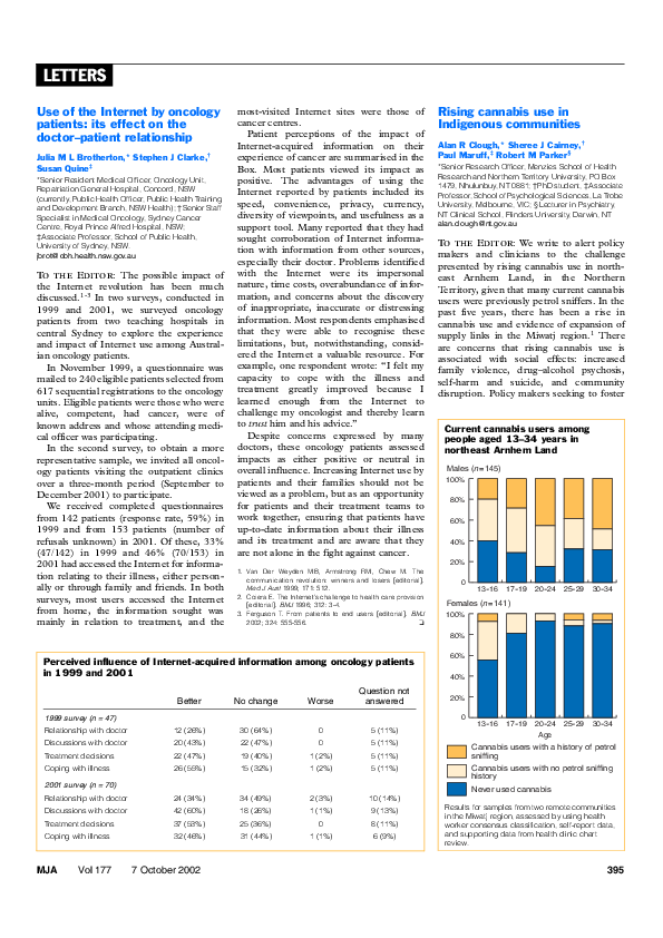 (PDF) Use of the Internet by oncology patients: its effect on the ...