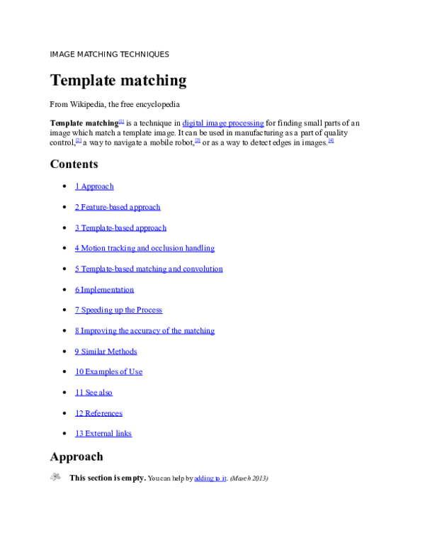 (DOC) Template matching