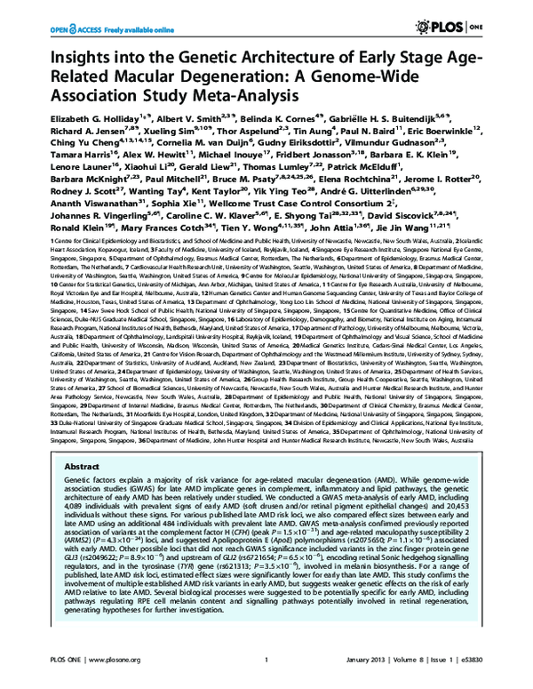 (PDF) Insights into the Genetic Architecture of Early Stage Age-Related ...