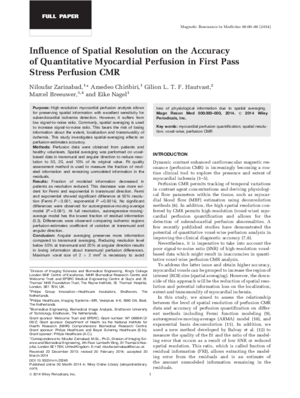 (PDF) Influence of spatial resolution on the accuracy of quantitative ...