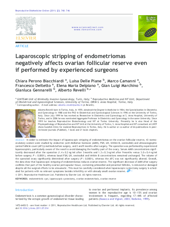 (PDF) Laparoscopic stripping of endometriomas negatively affects ...