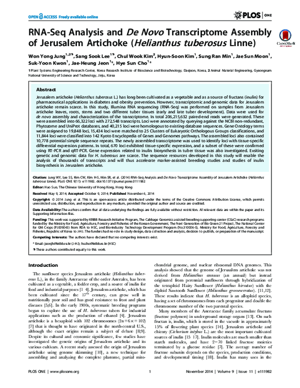 (PDF) RNA-Seq Analysis and De Novo Transcriptome Assembly Of Coffea ...