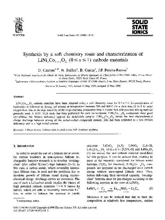 (PDF) Synthesis by a soft chemistry route and characterization of ...