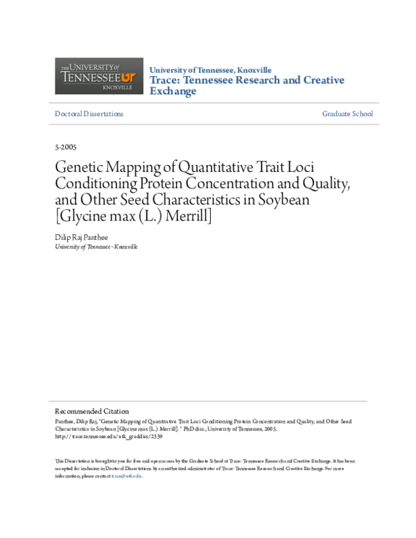 (PDF) Genetic Mapping of Quantitative Trait Loci Conditioning Protein ...