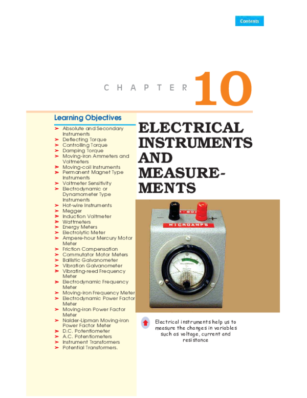 (PDF) ELECTRICAL INSTRUMENTS AND MEASURE MENTS Learning Objectives