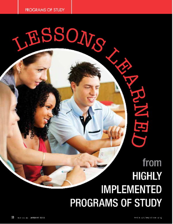 (PDF) Lessons Learned from Highly Implemented Programs of Study