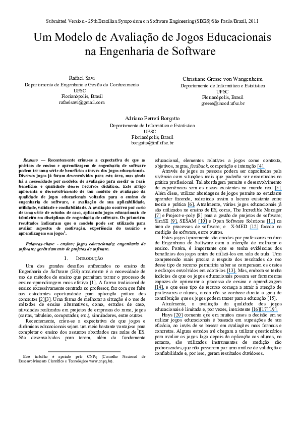(PDF) A Model for the Evaluation of Educational Games for Teaching ...