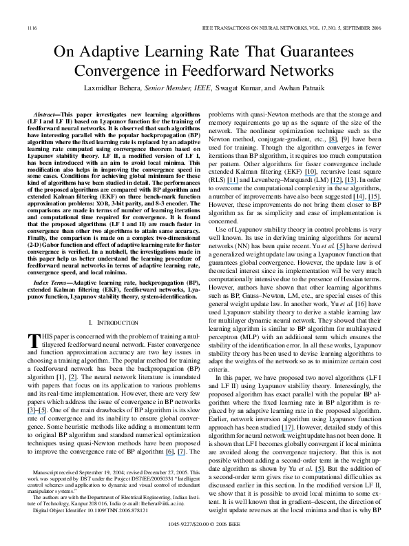 (PDF) On Adaptive Learning Rate That Guarantees Convergence in ...