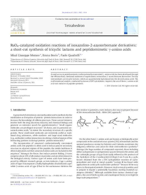 (PDF) RuO4-catalyzed oxidation reactions of isoxazolino-2-azanorbornane ...