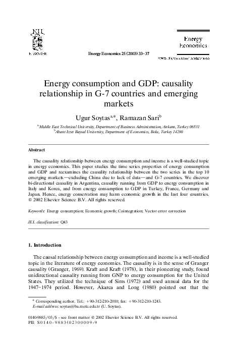 (PDF) Energy consumption and GDP causality relationship in G-7 ...